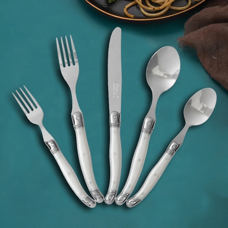 Magfrasco 2024 China New Arrival Elegant French Style Custom Logo Cutlery Stainless Steel Spoon and Fork Set