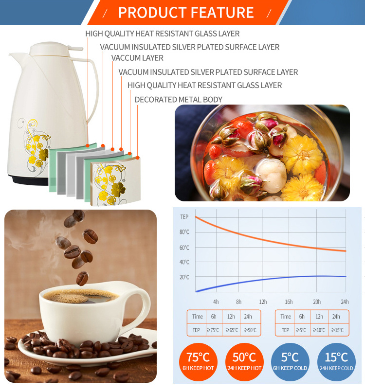 Magfrasco NEW ARRIVAL 0.5l 1l small mini thermal thermos tea dallah vacuum coffee pot / coffee kettle / water jug wholesale