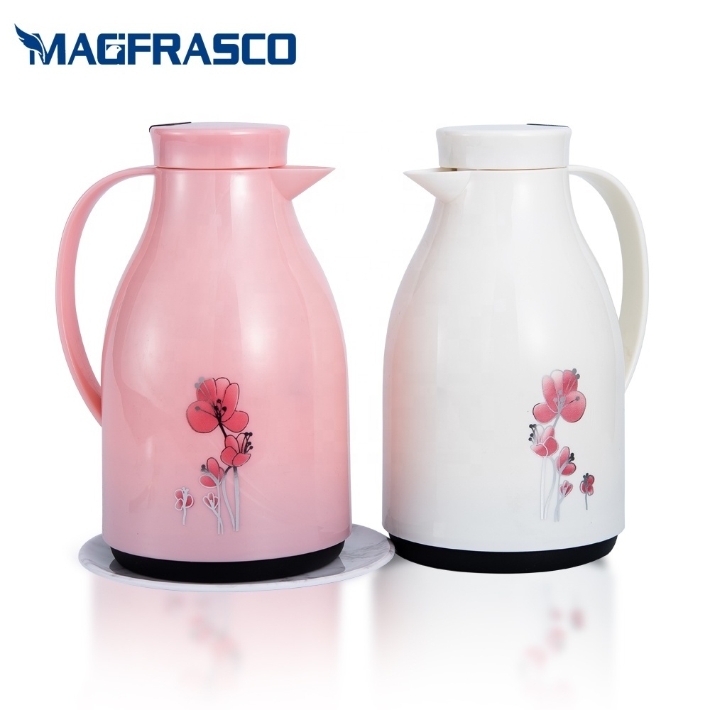 0.5L 1L 2L High Quality  White Black Pink Blue Glass Refill Tea Water Thermos Jug Flask Plastic Coffee Pot