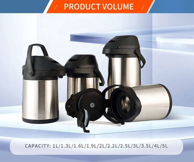 Double wall stainless steel insulated thermal carafe pump dispenser vacuum thermos termos airpot coffee pot