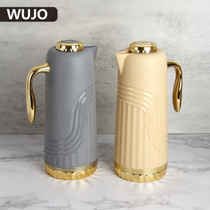 WUJO New Arrival Insulated Thermal Vacuum Jug Dallah Arabic Coffee Pot with Glass inner