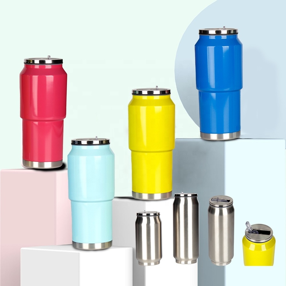 WUJO Manufacturer New Arrival Vacuum Insulated Stainless Steel Water Bottle Wide Mouth Thermos Can With Spill Proof Lid