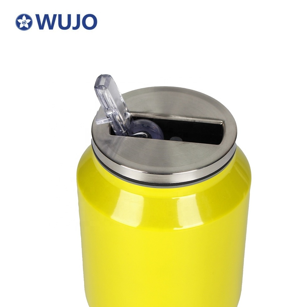 WUJO Manufacturer New Arrival Vacuum Insulated Stainless Steel Water Bottle Wide Mouth Thermos Can With Spill Proof Lid