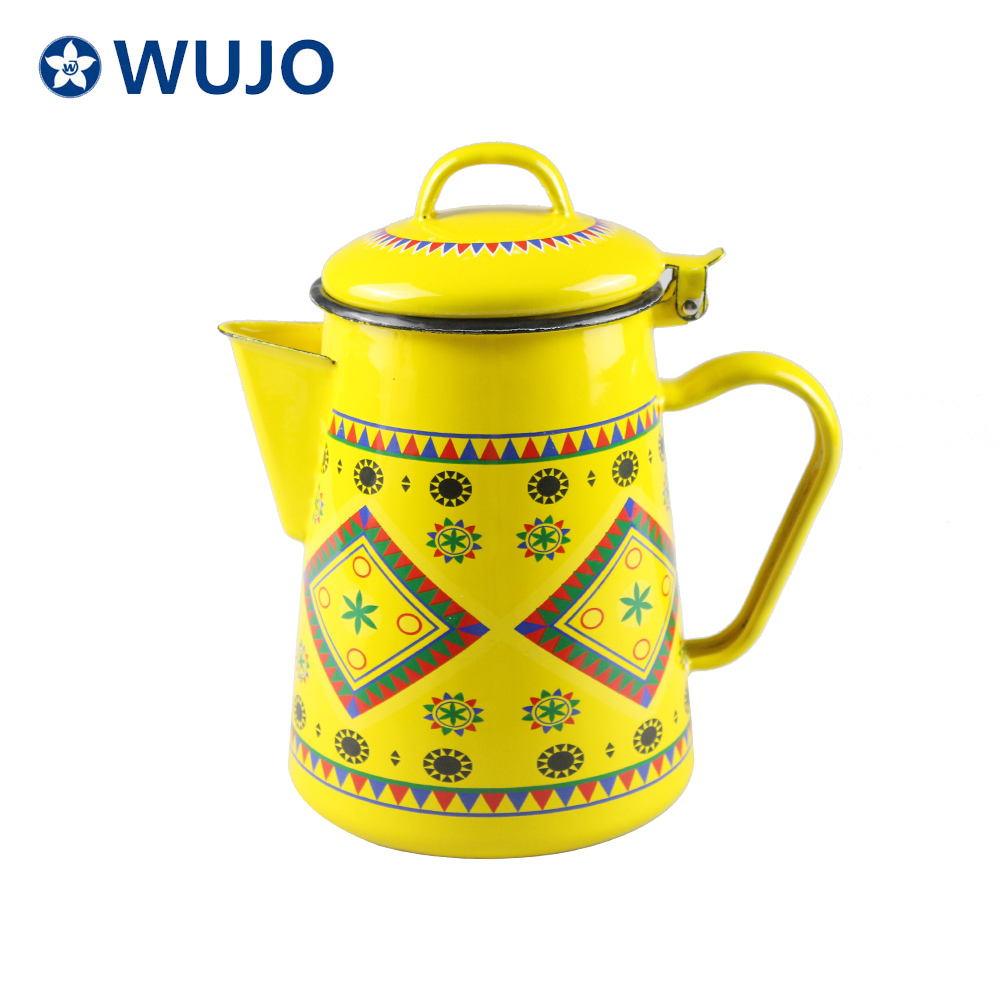 Middle Eastern Turkish Enamel Tea Pot Camping Enamel Kettle with Custom Design