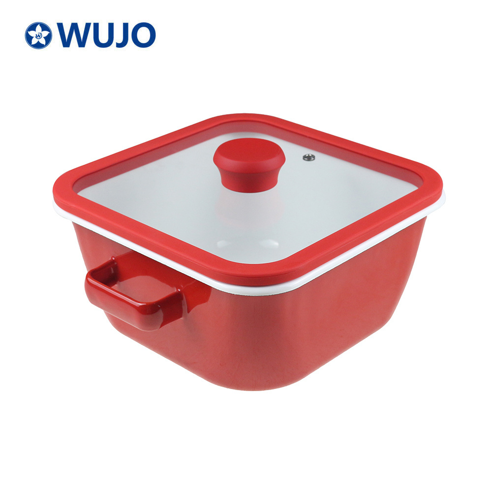 WUJO New Design Enamel Cooking Pot Cookware Sets 22cm Enamel Pot Casserole with Handle