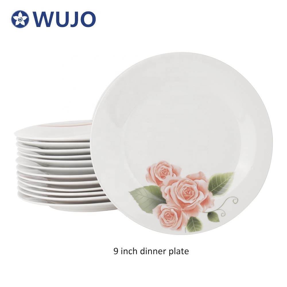 South America White Porcelain Dinner Plate 9'' Ceramic Crockery Dinnerware Porcelain Plate Sets