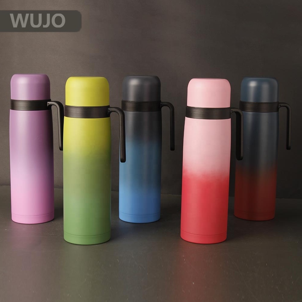 Hot Sale 1.0L Yerba Mate Argentina Thermos Double Wall Stainless Steel Vacuum Cup Termos Flask Water Bottle With Handle