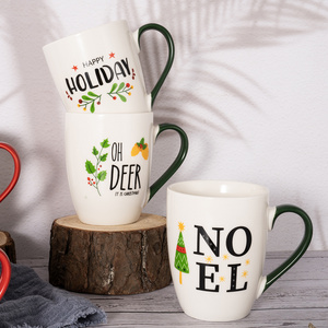 Hot Selling Christmas Design Ceramic Mug Cup Tazas De Cafe De Ceramic Taza Porcelana