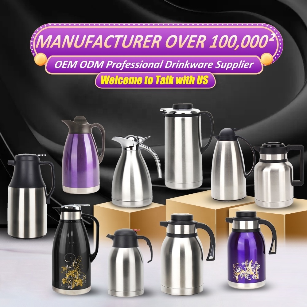 Multiple Capacities Stainless Steel Thermal Carafe Turkish Arabic Dallah Insulated Milk Jug Vacuum Kettle Thermos Coffee Pot