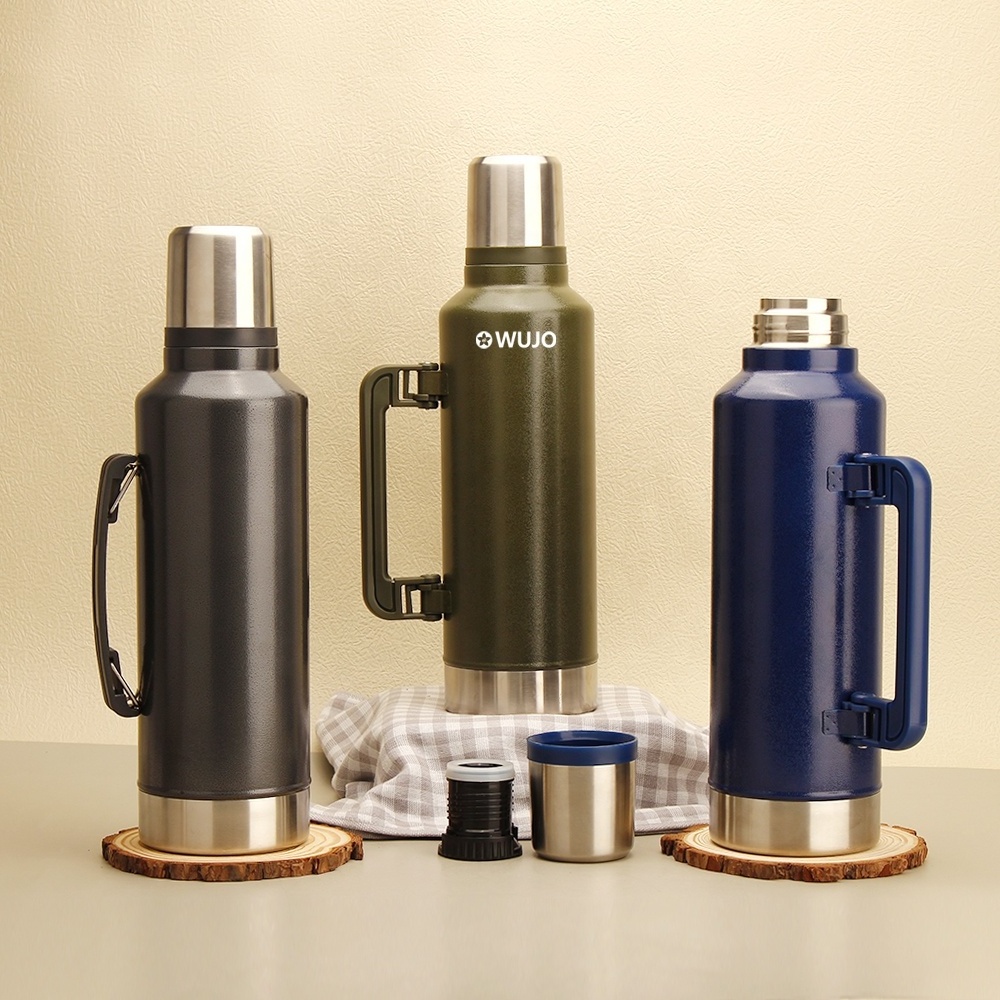 WUJO Paraguay Argentina Peru Chile Columbia Double Wall Stainless Steel Yerba Mate Cup / Airpot Coffee Dispenser / Thermos