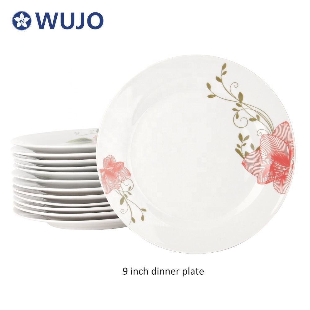 South America White Porcelain Dinner Plate 9'' Ceramic Crockery Dinnerware Porcelain Plate Sets