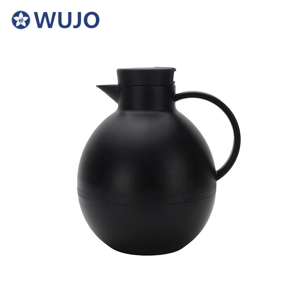 WUJO NEW DESIGN Customized 1L Pink Glass Refill Luxury Plastic Black Portable Tea  Dubai Arabic Coffee Kettle