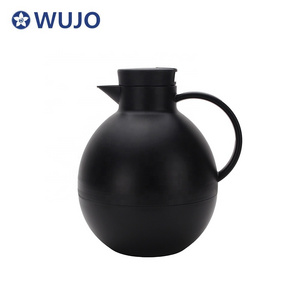 WUJO NEW DESIGN Customized 1L Pink Glass Refill Luxury Plastic Black Portable Tea  Dubai Arabic Coffee Kettle