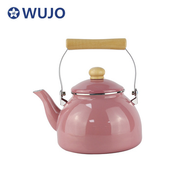 High Quality Enamel Kettle and Teapot Coffee Pot 2.5L Pink Enamel Teapot