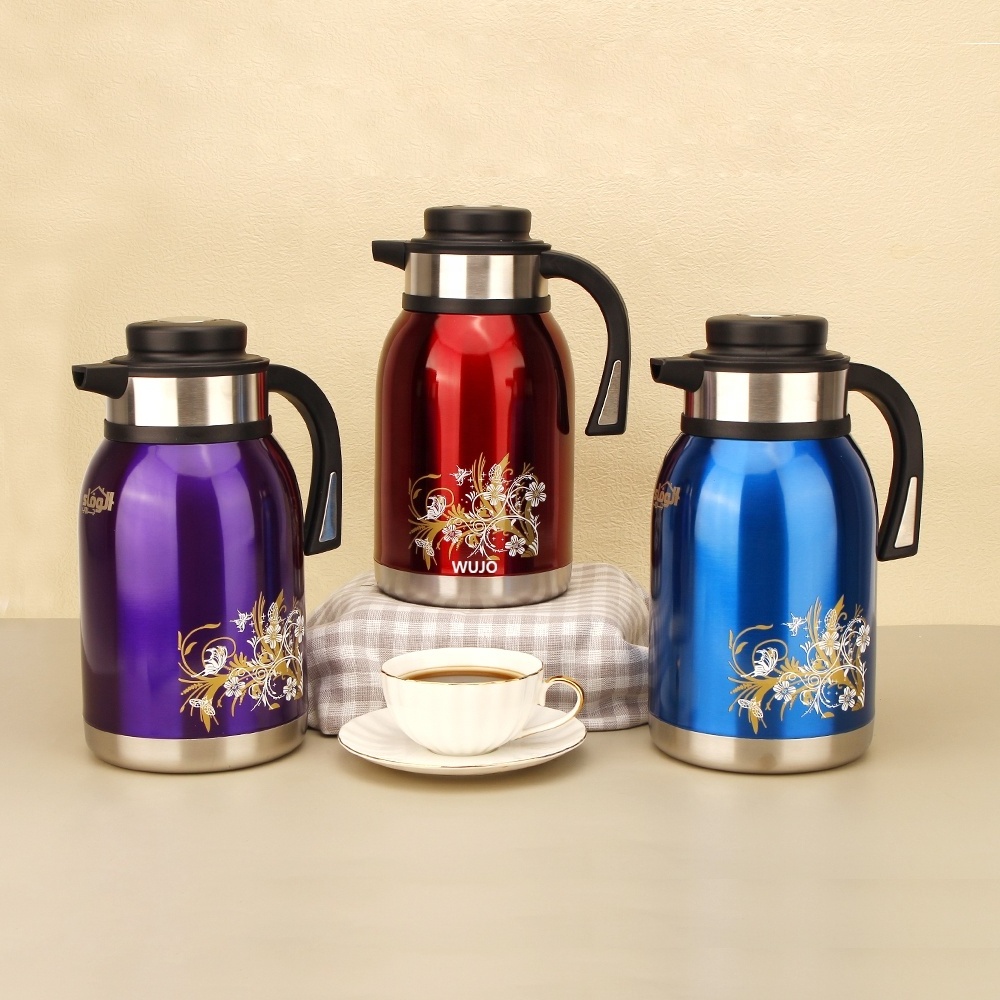 Multiple Capacities Stainless Steel Thermal Carafe Turkish Arabic Dallah Insulated Milk Jug Vacuum Kettle Thermos Coffee Pot