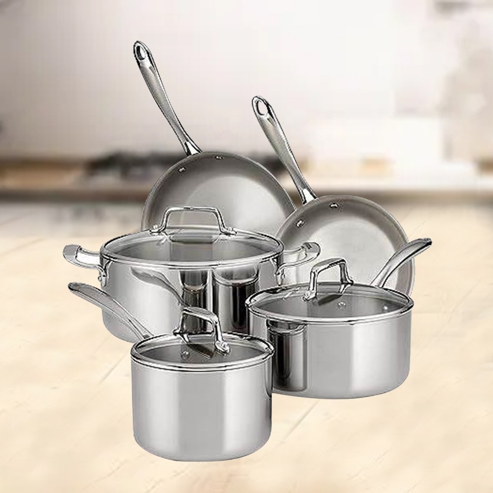 Manufacturer Custom Logo Modern BSCI Good Quality Stainless Steel Cooking Pots Sets Nonstick Cookware for Promotion Gift