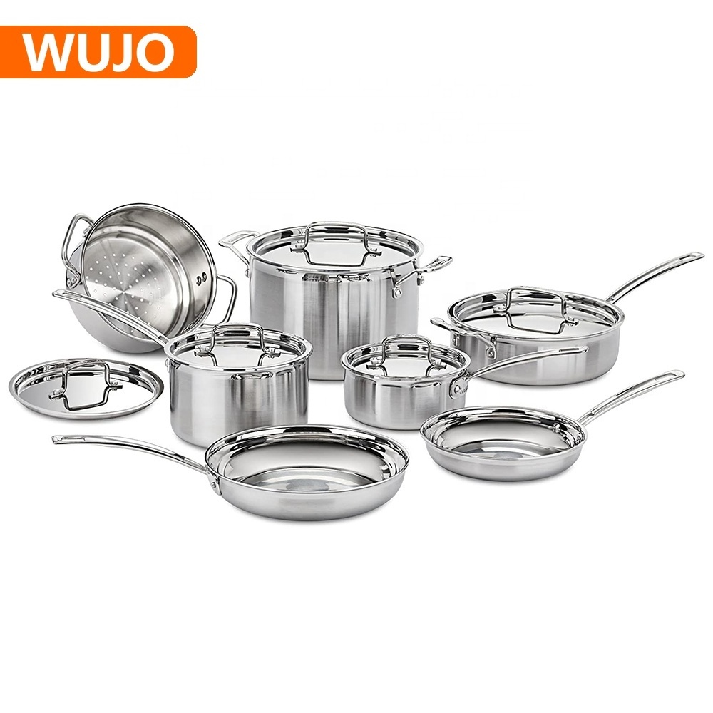 Manufacturer Customized Logo Conjuntos de Panelas Pots and Pans Non-stick Stainless Steel Cookware Set