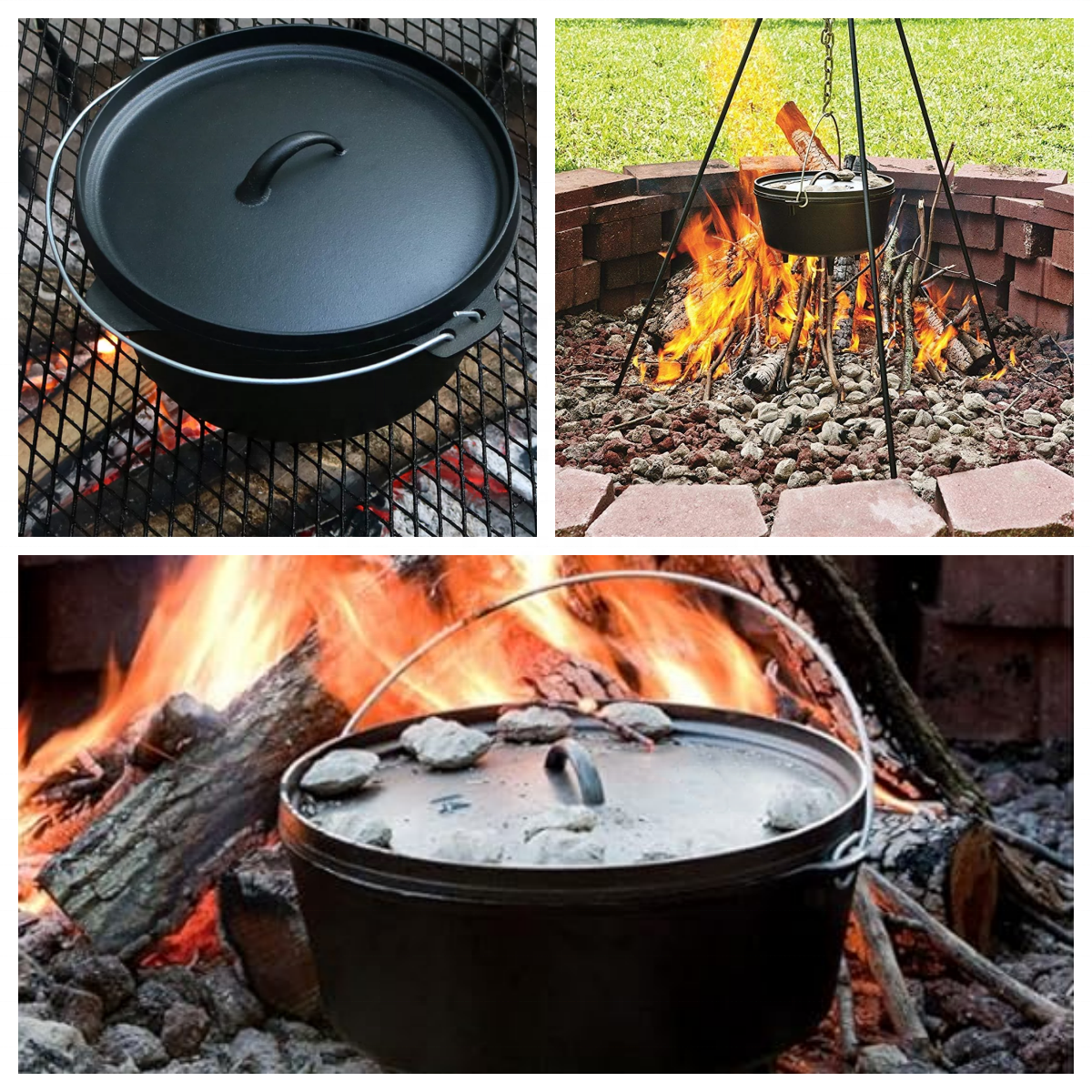 Manufacturer Best Free Sample Nordic Outdoor Food Contact Camping Cookware 2QT  20 qt  Dutch Oven Cast Iron Pot with Lid