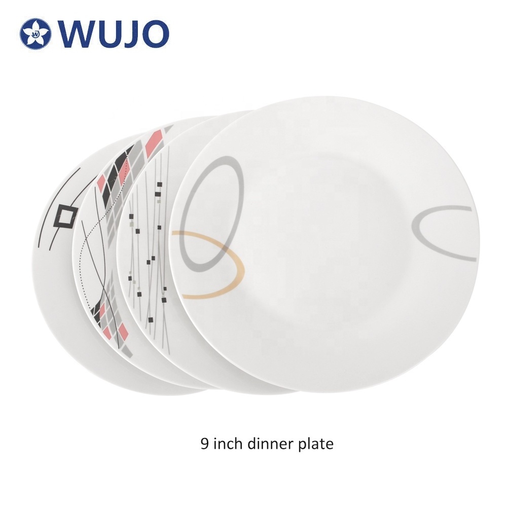 South America White Porcelain Dinner Plate 9'' Ceramic Crockery Dinnerware Porcelain Plate Sets