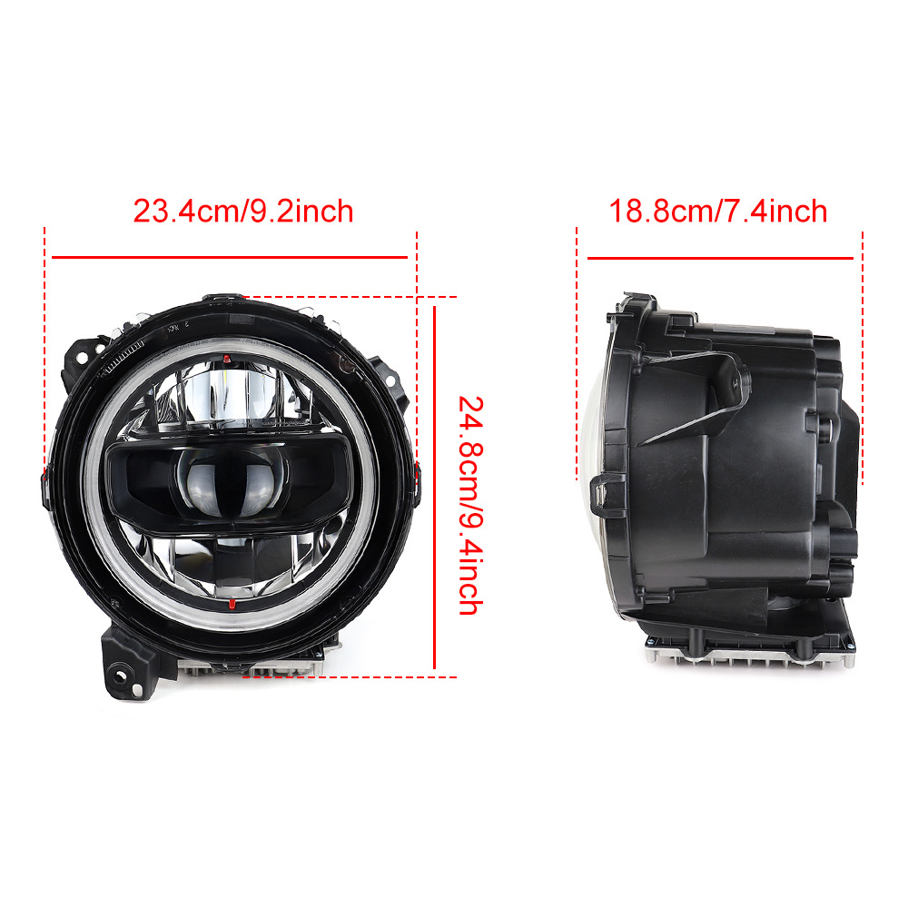 JL Headlamp 9 Inch LED Headlight Hi-Low Beam DRL Turn Signal for Jeep Wrangler JL 2018 2019 2020