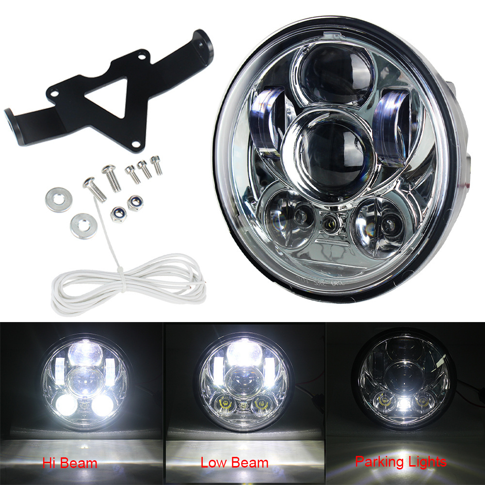 50W 12V Motorcycle LED Front Headlight W/Bracket For Yamaha Bolt Raider Stryker SCR950 Warrior