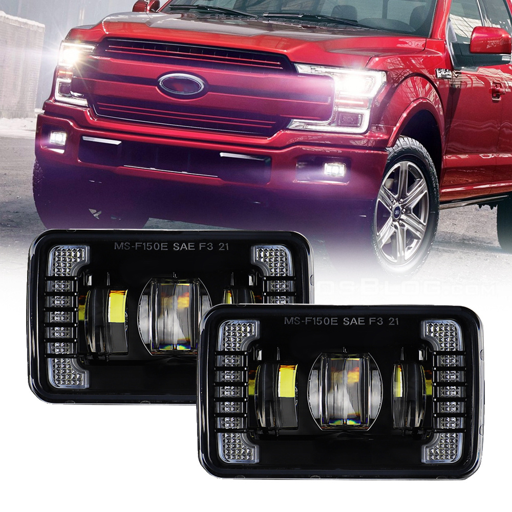 WUKMA Updated LED Fog Light White DRL For Ford F150 F-150 2015 2016 2017 Fog Lamp Square Bumper Driving Light