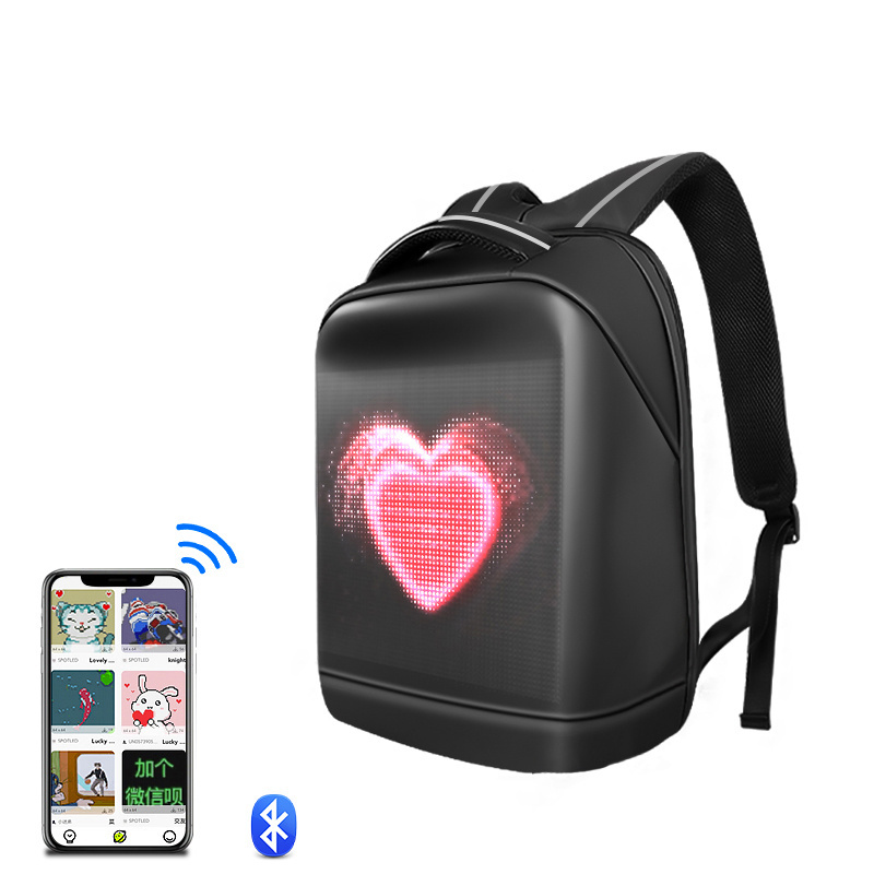 School LED Backpack luminous backpacks Portable LED knight bag  Advertising Light Display led with screen  backpack eyes