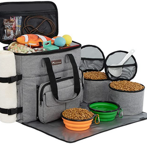 Pet Travel Bag 2 Collapsible Dog Bowls 2 Travel Dog Food Container Dog Travel Bag Set Airline Approved