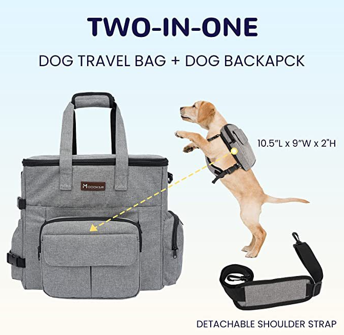 Pet Travel Bag 2 Collapsible Dog Bowls 2 Travel Dog Food Container Dog Travel Bag Set Airline Approved