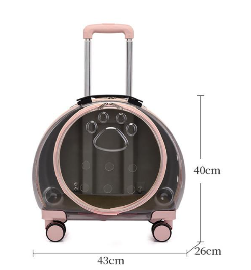 Pet Dog Cat Backpack With Wheels Breathable Trolley Pet Carrier Travel Box Cat Transport Carrier Airline Approved