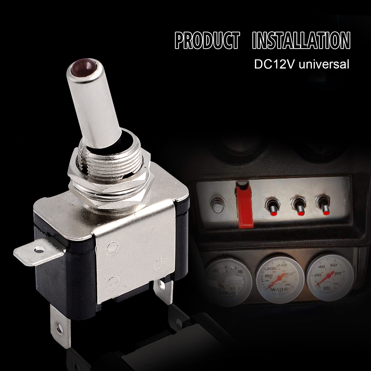 10A 2 Position 3 Pin Toggle Switch With Red Light