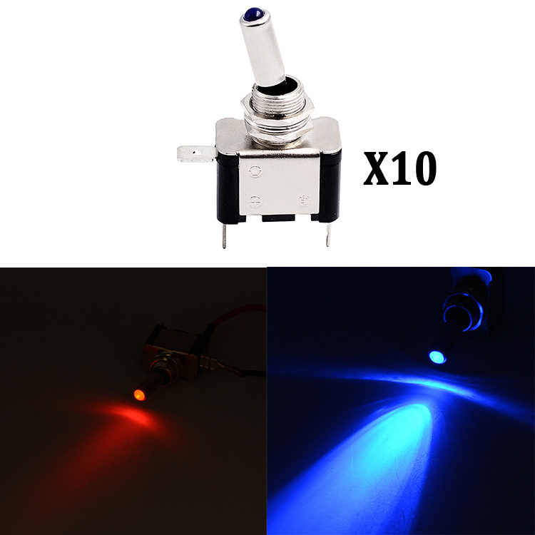 3Pin Led Toggle Ignition Switch 12 Volt Toggle Switch On-off-On Waterproof For Car Boat Marine ATV Motorcycle