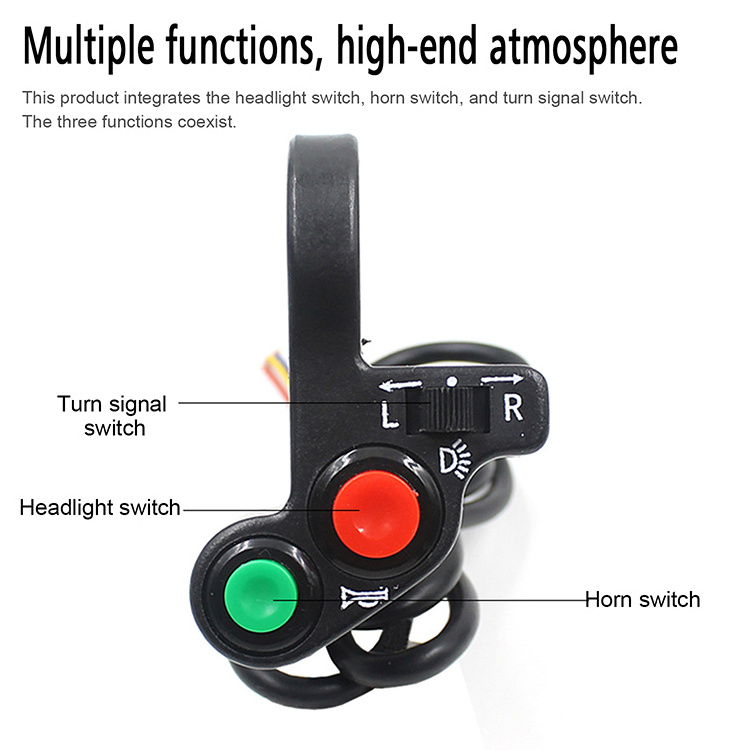 12v Horn Switch Motorcycle Universal Motorcycle Handle Bar Turn Signal Switch