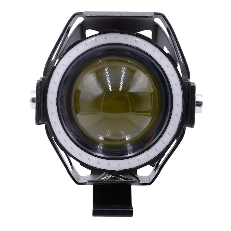 Motorbike Spotlight Flashing High Low Beam LED Fog Light Mini U7 Led Angel Eye Lights For Motorcycle