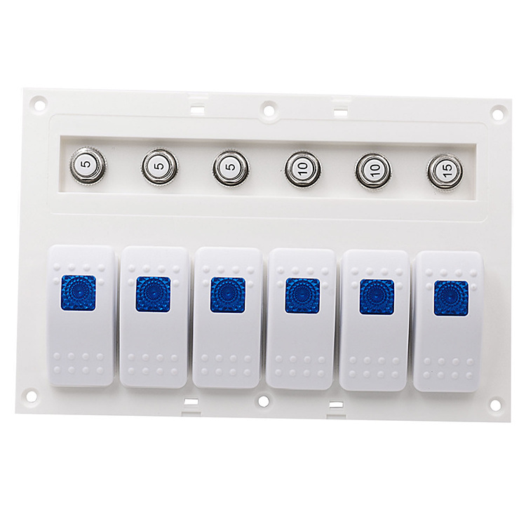 6 Gang Rocker Switch Panel For Marine Boat