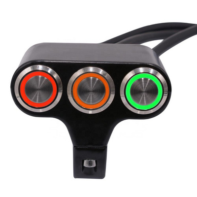 3 Way Handle Bar Motorcycle Headlight Kill Switches 5 Wires Motorcycle Handlebar Switch With Lights