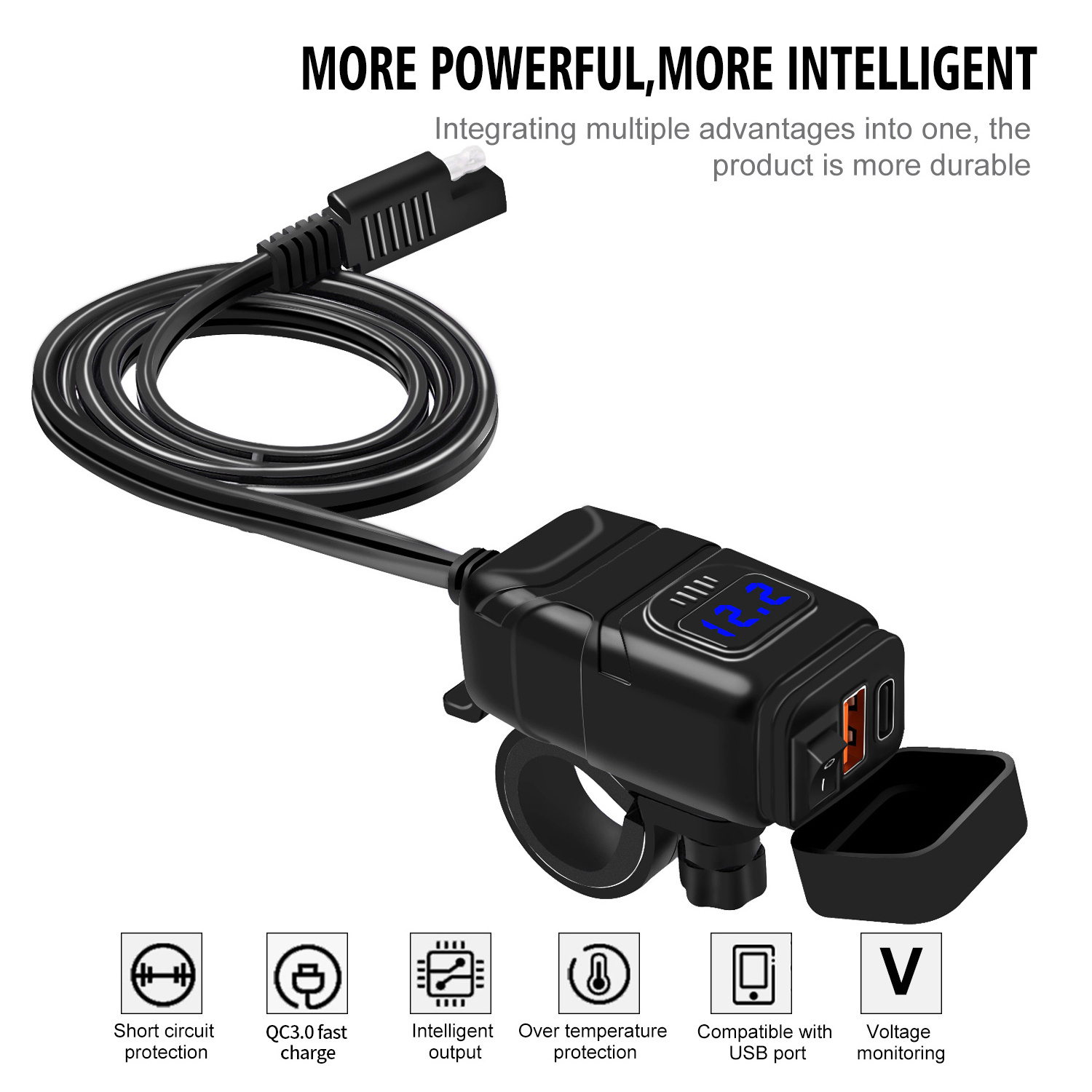 Dual Usb C Pd Fast Charger Waterproof 12v Sae To 5v Converter Usb Charger For Motorcycle