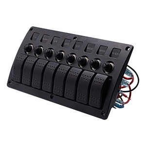 8 Gang Led Boat Rocker Switch Panel 12v Illuminated Momentary Rocker Switch