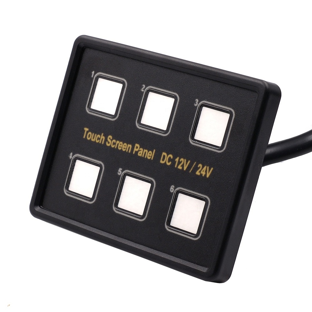 IP66 6 Bit 12 Volt Waterproof Marine,Motor Homes Touch Screen Light 12v Touch Switch Panel Switch