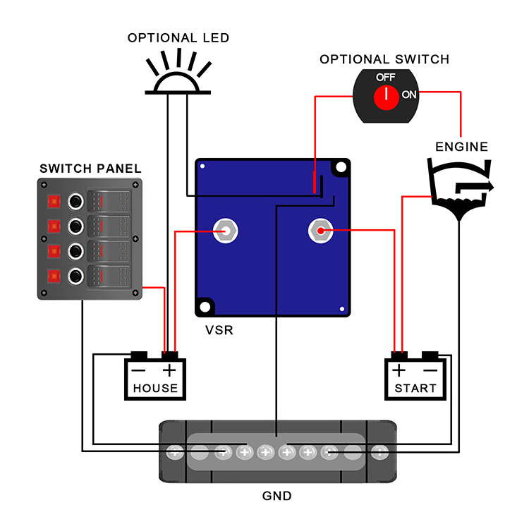 IP65 Waterproof DC DC Isolator Dual Battery Switch