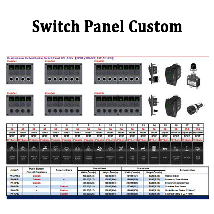 Factory Custom SPDT SPST DPDT DPDT Marine Modified Accessories Black Boat Rocker Switch 10 Amp 20Amp