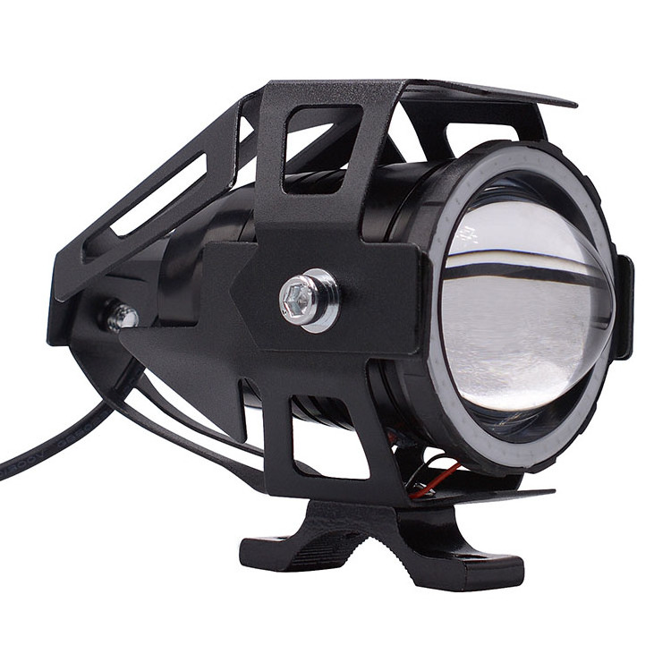 Motorbike Spotlight Flashing High Low Beam LED Fog Light Mini U7 Led Angel Eye Lights For Motorcycle