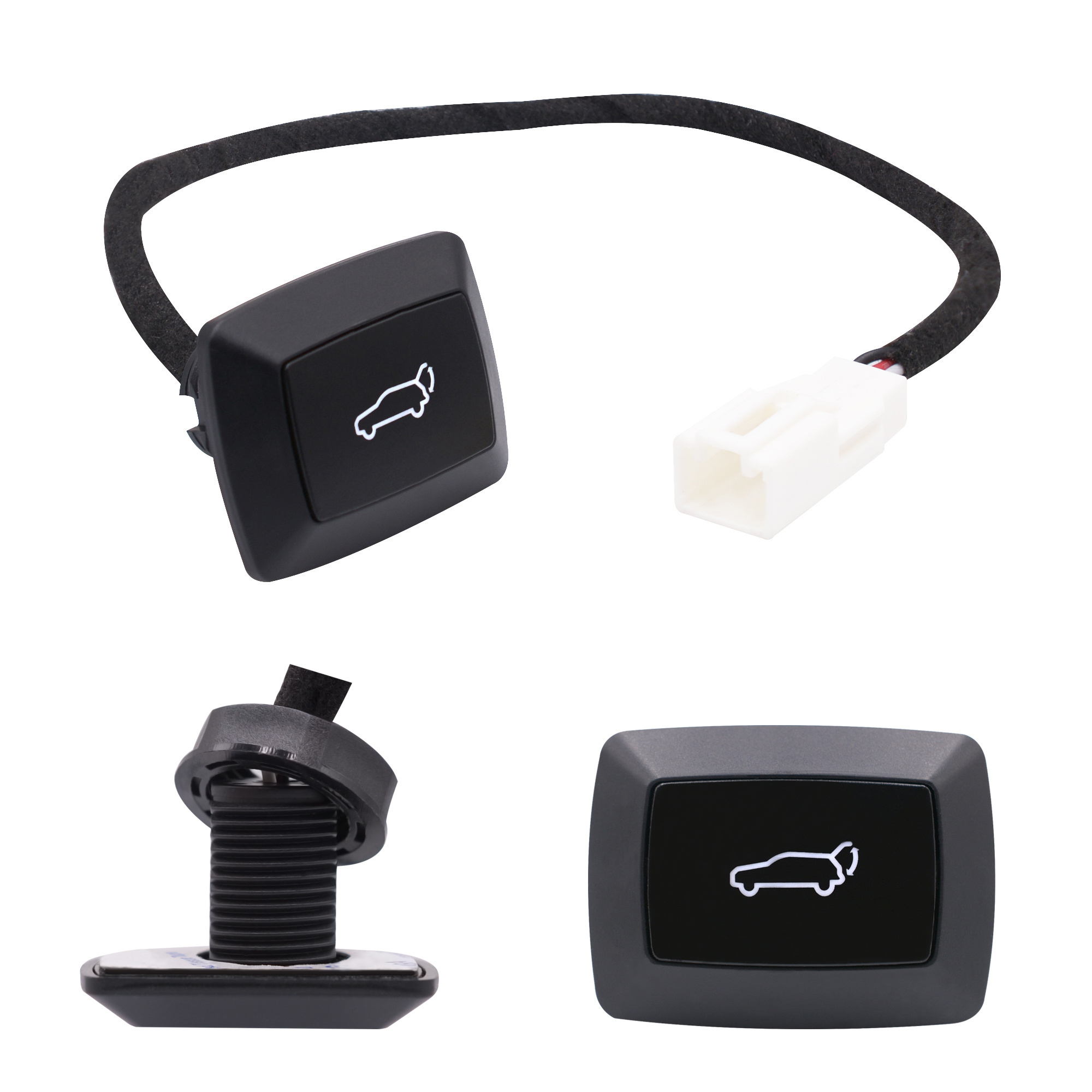 Car Back-up Bottom Fuel Tank Door Switch Electric Tailgate Release Switch Car Trunk Switch Black