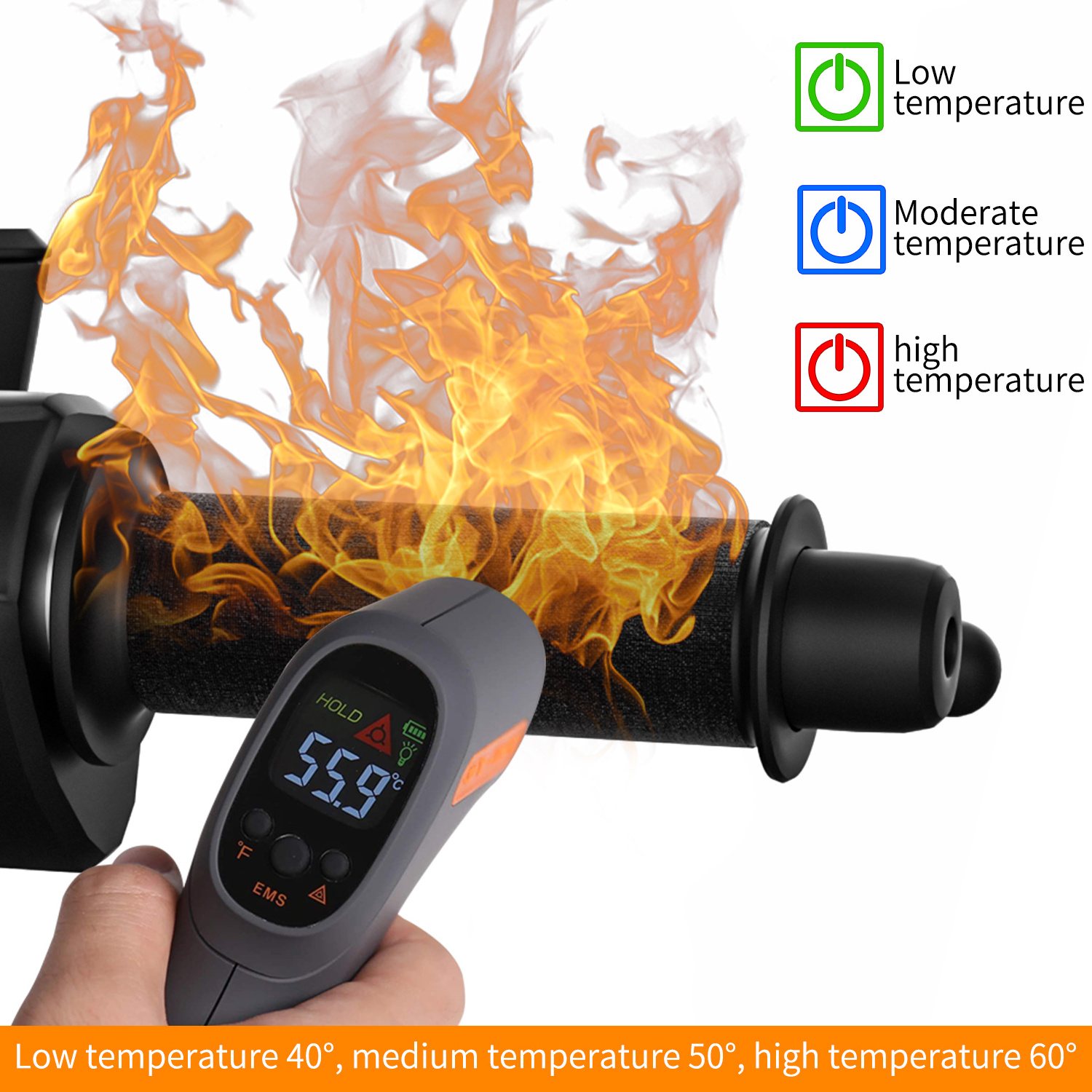 Coldproof Motorcycle Hand Warmer Hot Grips 12V Adjustable Heated Grips Pad Cover With Switch