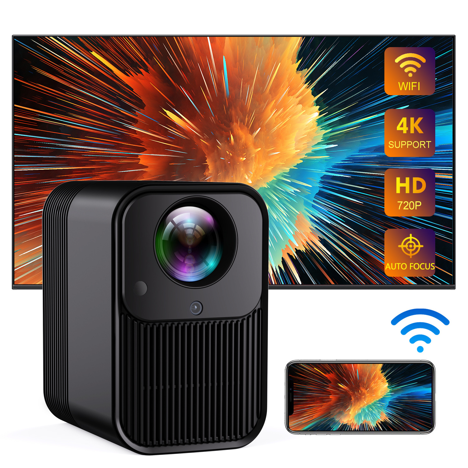 Hot Sale Wupro/OEM Mini Android Smart Portable Projectors LCD Laser 3D Auto Focus 1080P Outdoor Home Cinema 4K Projector