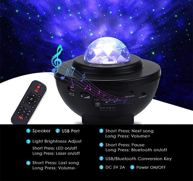 [Drop shipping available]Wupro baby star projector night light 5v dc star starry galaxy projector space galaxy projector