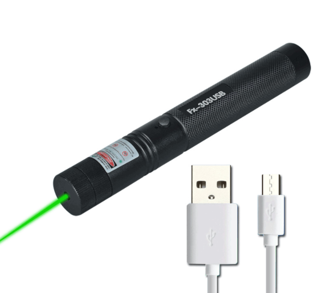 Wupro 303 laser pointer with USB powerful green blue red light  flashlights laser pen pointer