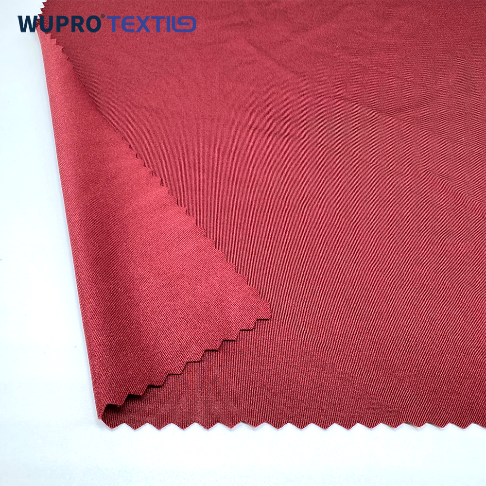 Soft feeling red 80% Nylon 20% spandex 140gsm  knitted micro nylon elastic spandex fabric