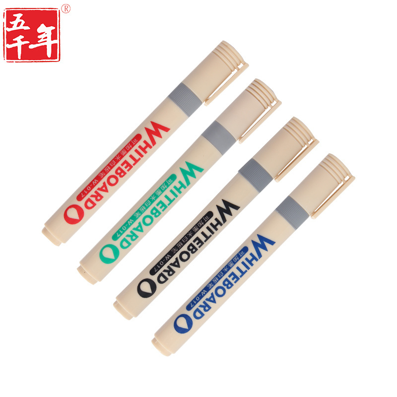 Wuqiannian Stationery Whiteboard Pen Popular Black Blue Red Green Colors White Board Marker Pen Plastic Barrel Whiteboard Ink