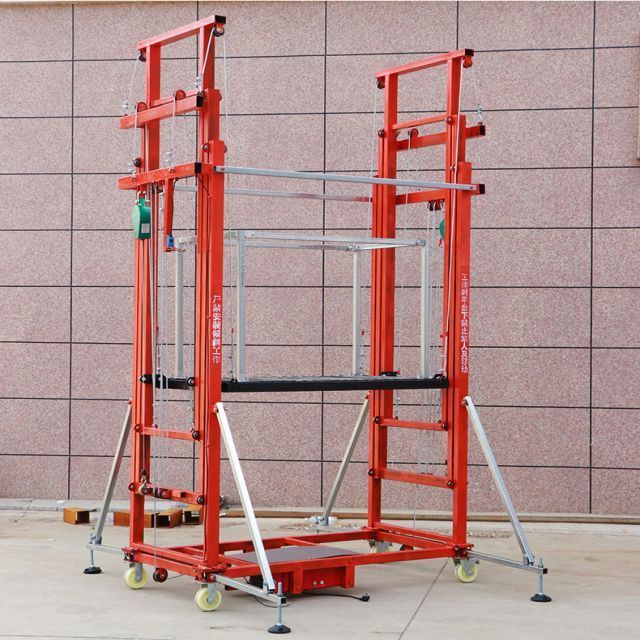 2023 Foldable Small Electric Scaffolding Hoist 500kg electric lifting ladder & scaffolding 2-6 m electric lifting scaffolding